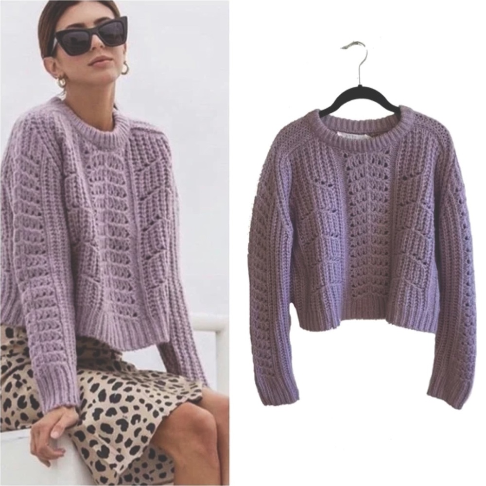 ASTR the label lilac cropped sweater